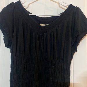 DKNY cinched ruffle edge top